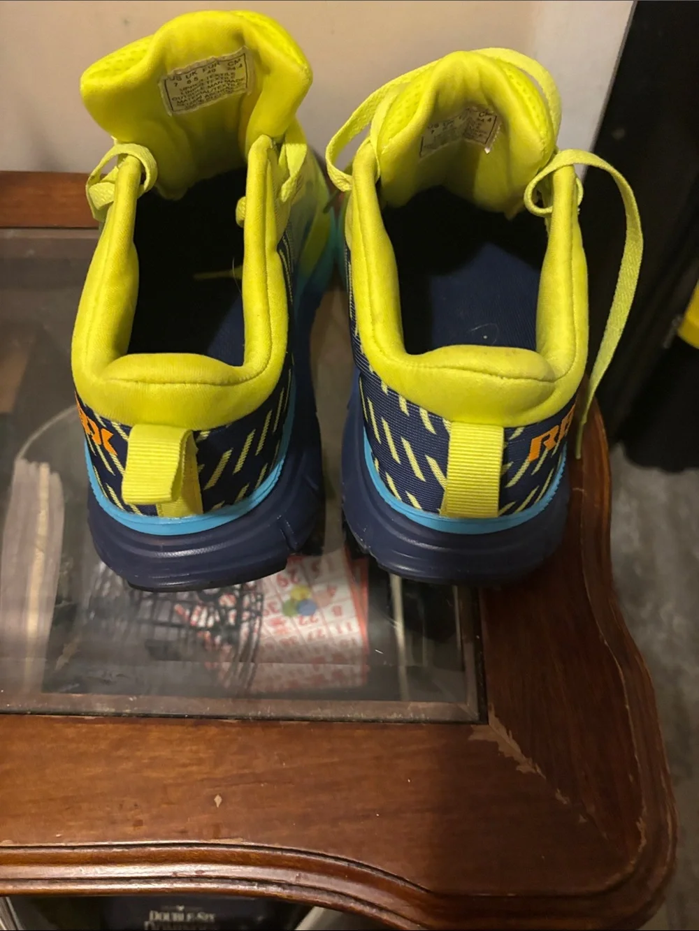 Reebok Kids Neon Yellow and Blue Athletic Sneakers